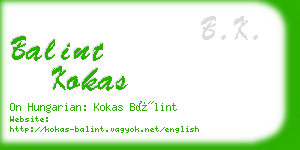 balint kokas business card